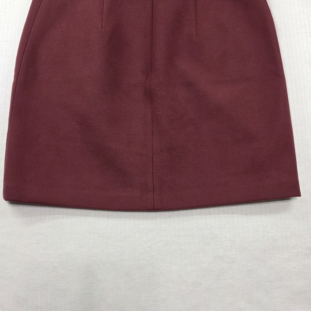 White House Black Market Maroon Faux Suede Boot Skirt Size 10 NWT Smart Casual - Picture 7 of 12